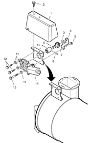 Chute Rotation Motor Diagram and Parts List for 632130X16B 2004 Briggs and Stratton Snow Blower